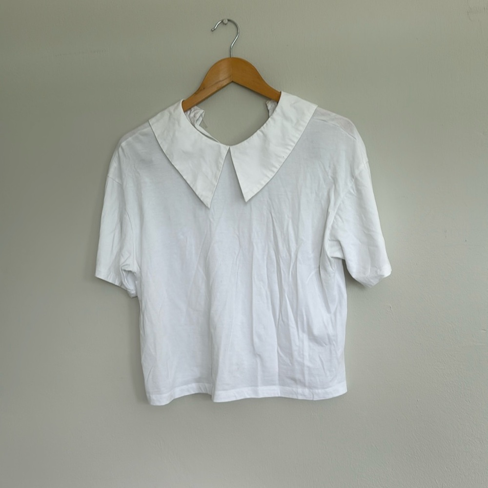 Zara Wednesday Inspo Halloween Costume White Top S Chelsea Collar